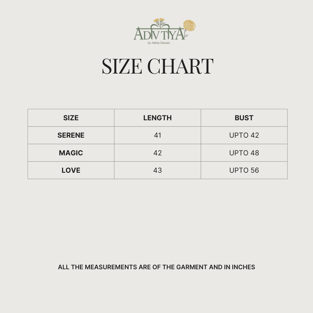 Size chart for Ira
