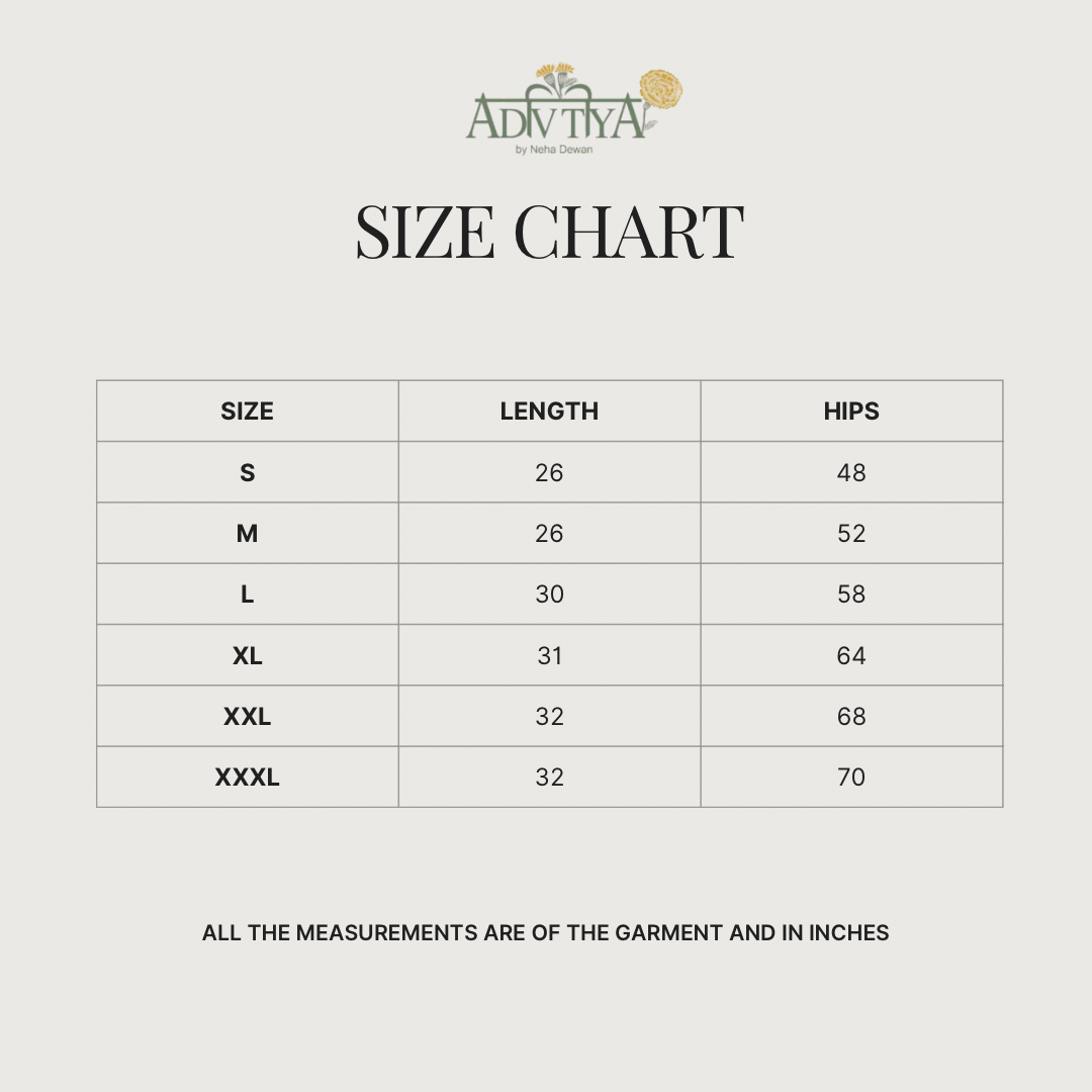 Size chart for ISLA