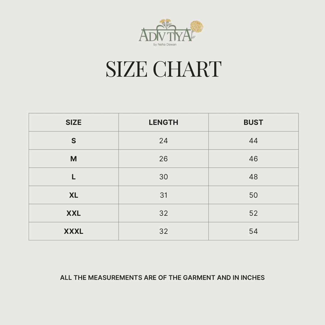Size chart for KAI
