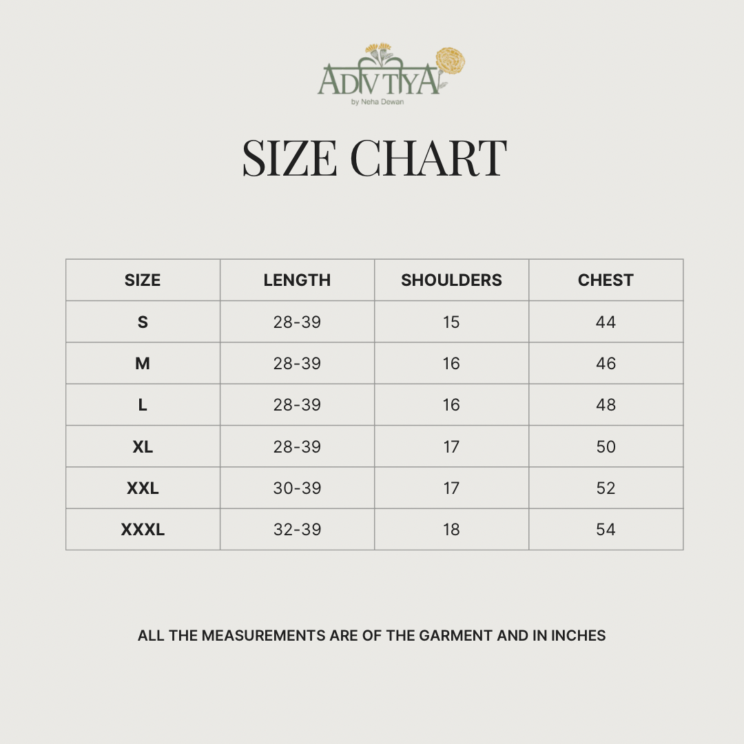 Size chart for Scarlet